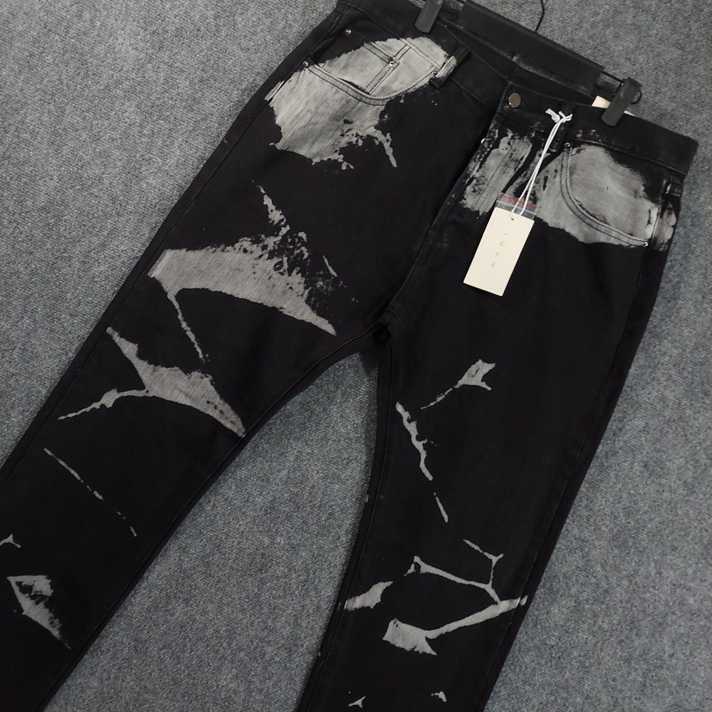 Mnml D493 Denim Jeans Mens 38x32 Black Acid Wash Slim Tapered Denim Pants Casual